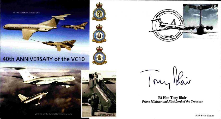 VC10 cover Sgd Tony Blair
