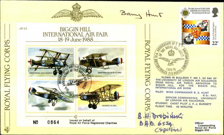 Biggin Hill air Fair 1988 cover Sgd B H Drobinski the Polish BoB pilot