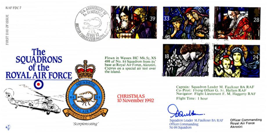 84 Squadron FDC Signed by Sq L M Faulkner the OC of 84 Squadron