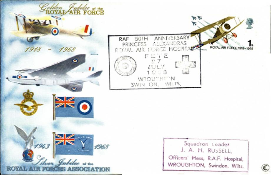 50th Anniversary of the RAF cover Princess Alexandras RAF Hospital Fete Not issued on first day