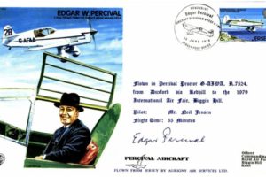 Edgar W Percival Test Pilot cover Sgd Edgar Percival