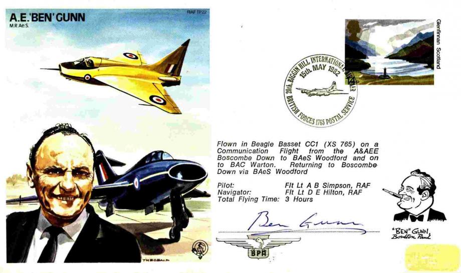 A E Ben Gunn The Test Pilot Cover Signed A E Ben Gunn