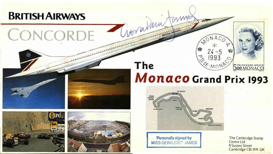 Concorde cover Monaco Grand Prix Sgd Geraldine James