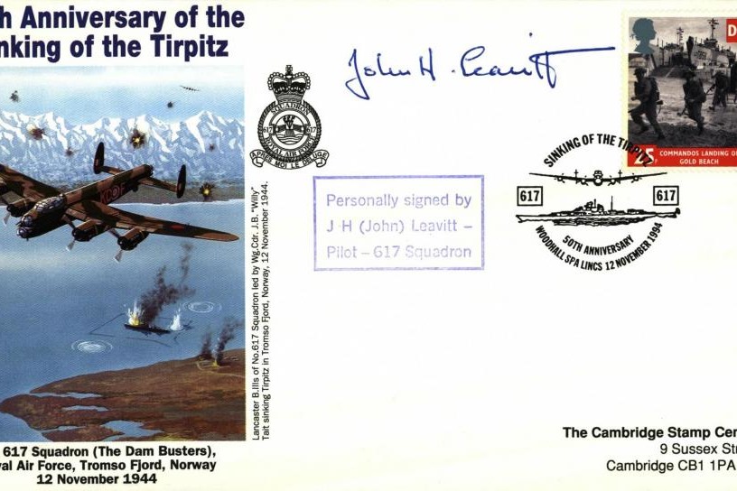 Dambusters 617 Squadron Cover Signed John Leavitt Tirpitz