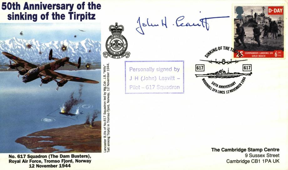 Dambusters 617 Squadron Cover Signed John Leavitt Tirpitz