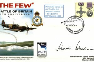 Battle Of Britain Cover Signed Johnnie Johnson 19 Squadron