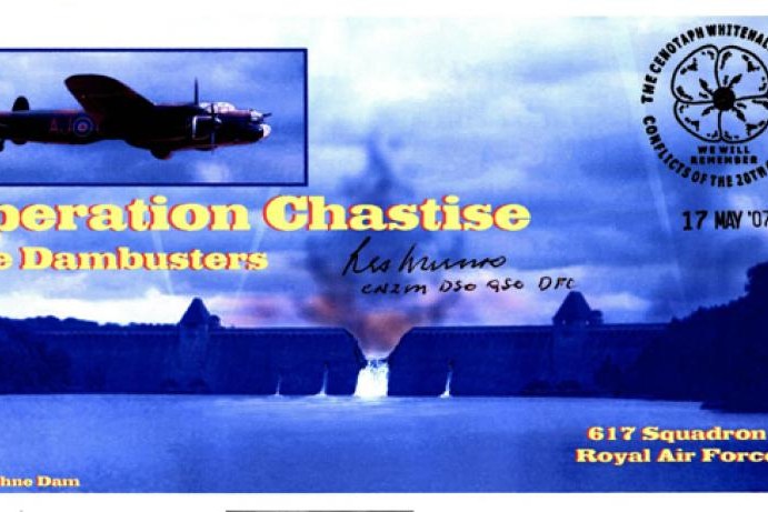 Dambusters 617 Squadron Cover Signed Les Munro Chastise