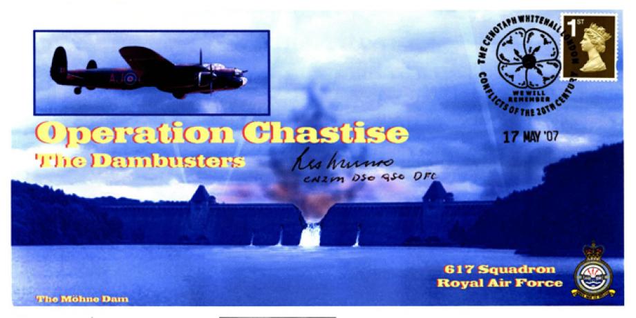 Dambusters 617 Squadron Cover Signed Les Munro Chastise