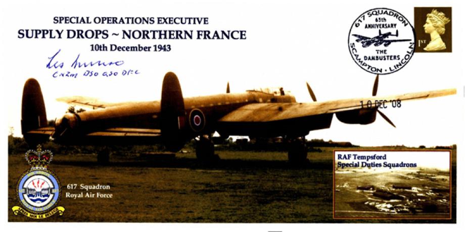 Dambusters 617 Squadron Cover Signed Les Munro Chastise