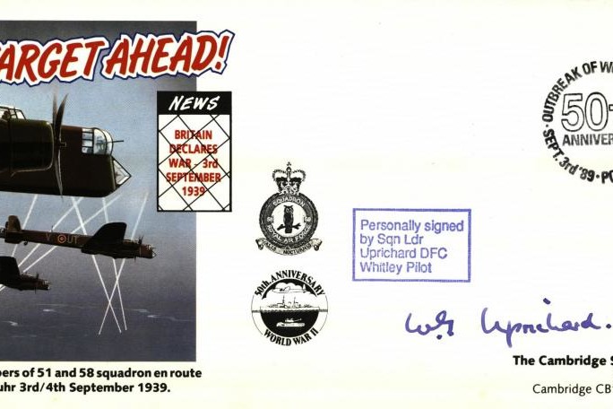 Whitley cover Signed L Uprichard a WW2 pilot