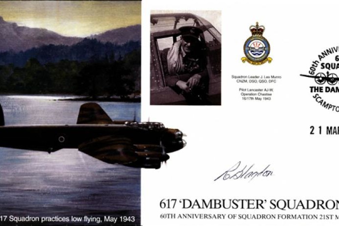 Dambusters 617 Squadron Cover Signed R Blagdon 60th Ann