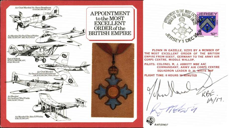 Order of the British Empire OBE cover Signed 6 OBE holders