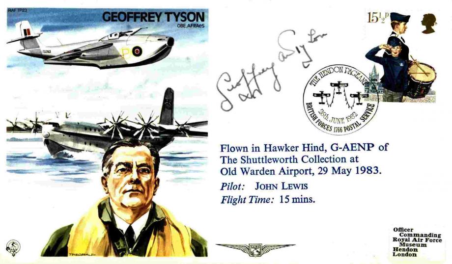 Geoffrey Tyson the Test Pilot cover Sgd Geoffrey Tyson