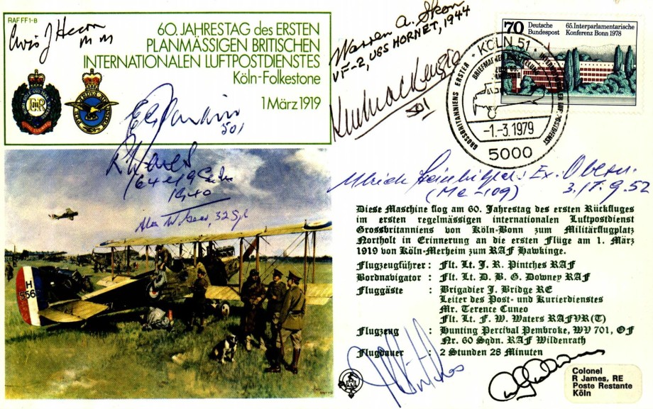 First scheduled UK International Air Mail Service cover