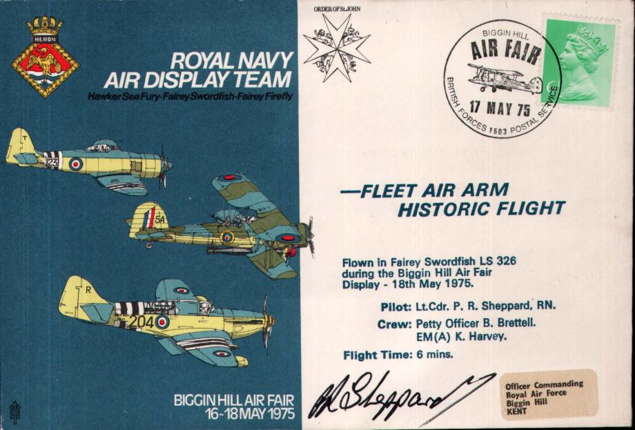 Royal Navy Air Display Team cover Sgd P R Sheppard