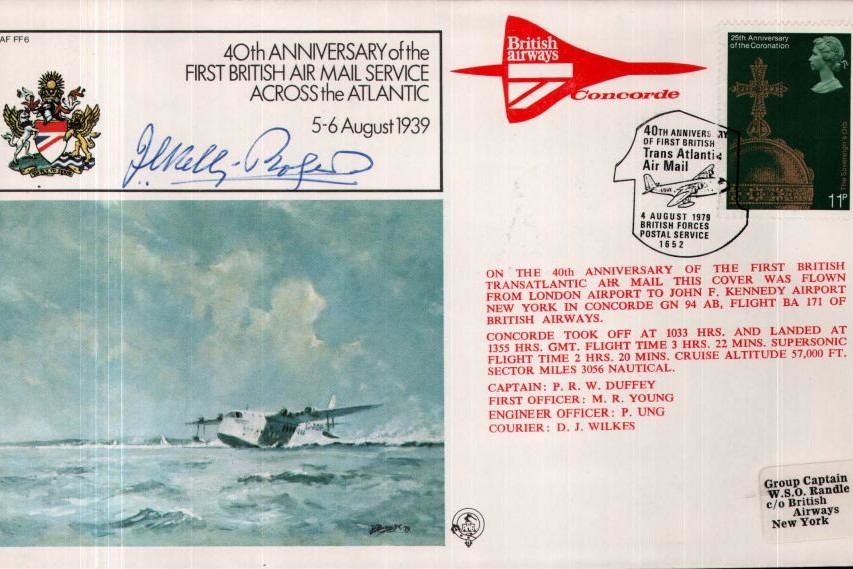 First British air mail service across the Atlantic cover