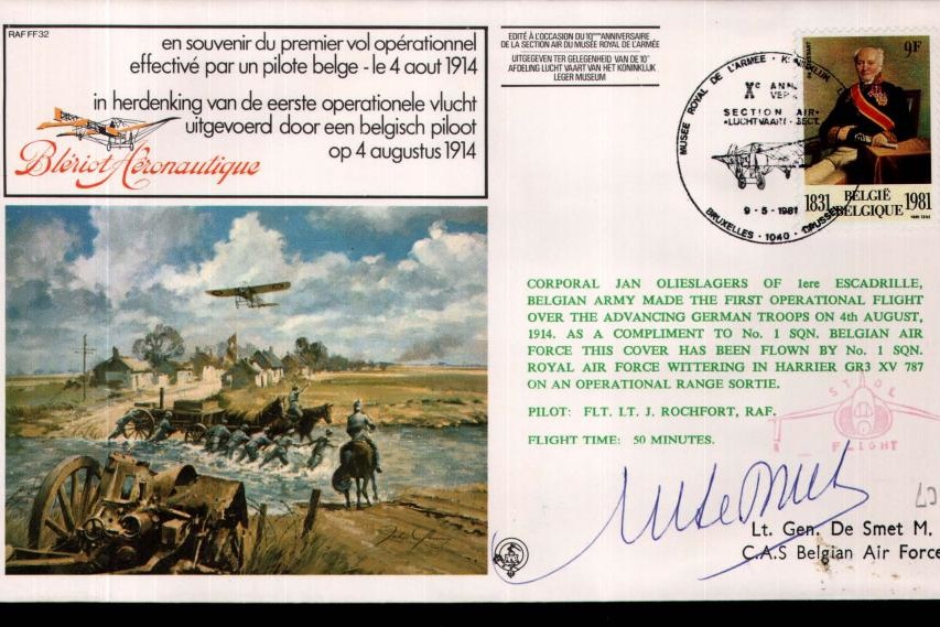 First operational flight by Belgium cover Sgd De Smet