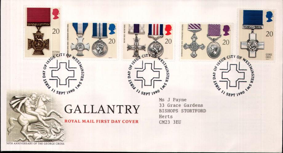 Gallantry First Day Cover 11th September 1990