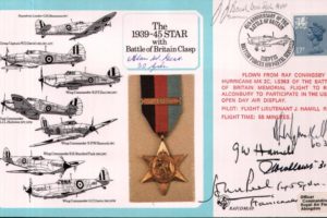 1939-1945 Star with Battle of Britain Clasp cover signed by 4