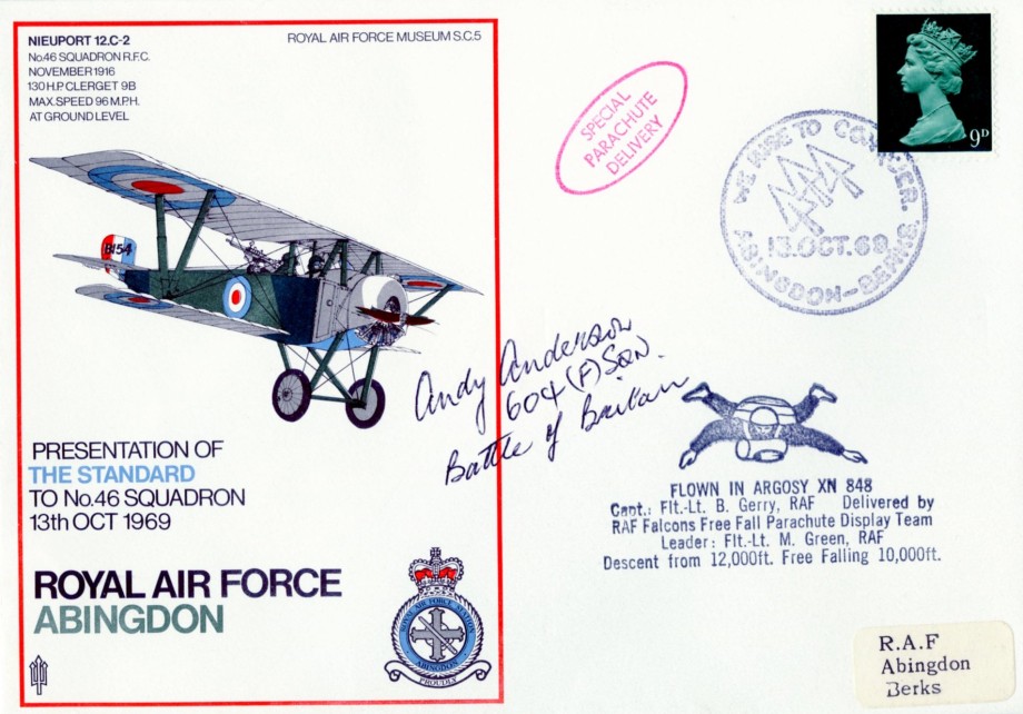 Battle of Britain cover Sgd A Anderson of 604 Sq