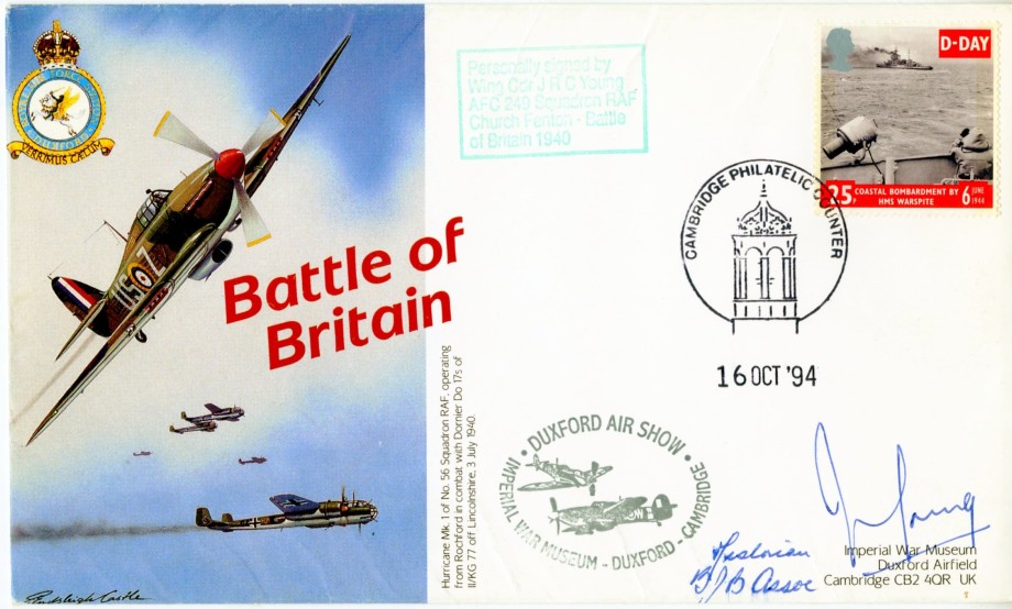 Battle of Britain cover Sgd J R C Young a BoB pilot with 249 Sq