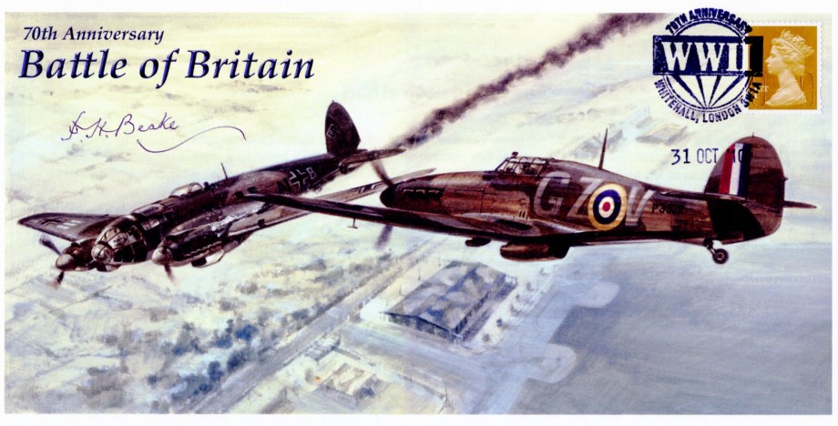 Battle Of Britain Cover Signed P H Beake A BoB Pilot With 64 Sq