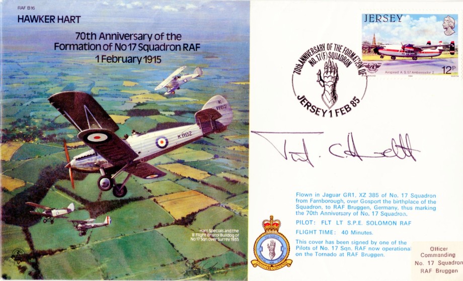 Hawker Hart cover 17 Squadron Signed