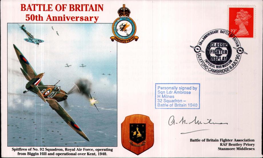 Battle of Britain 50th Anniversary Sgd A H Milnes a BoB Pilot