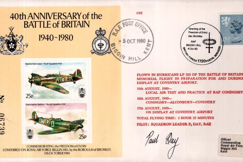 Battle of Britain 40th Anniversary 1980 cover Sgd L P Day