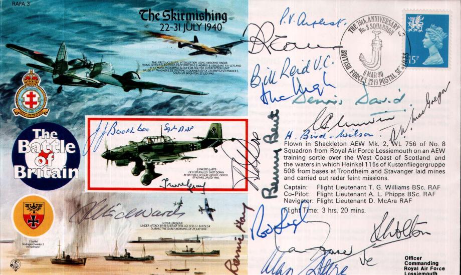 The Skirmishing 22-31 July 1940 Cover Sgd 3 VCs And 14 Bob Pilots