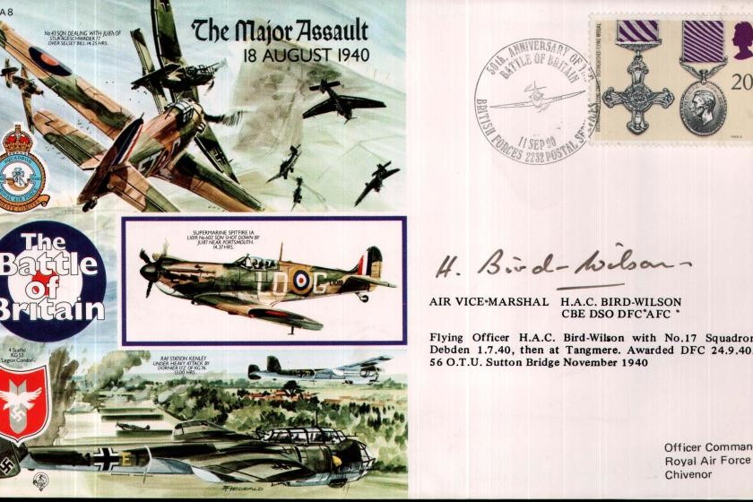 The Major Assault. 18 August 1940 Cover Signed Bird-Wilson