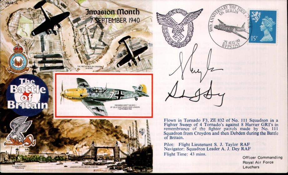 Invasion Month. 7 September 1940 cover Sgd crew