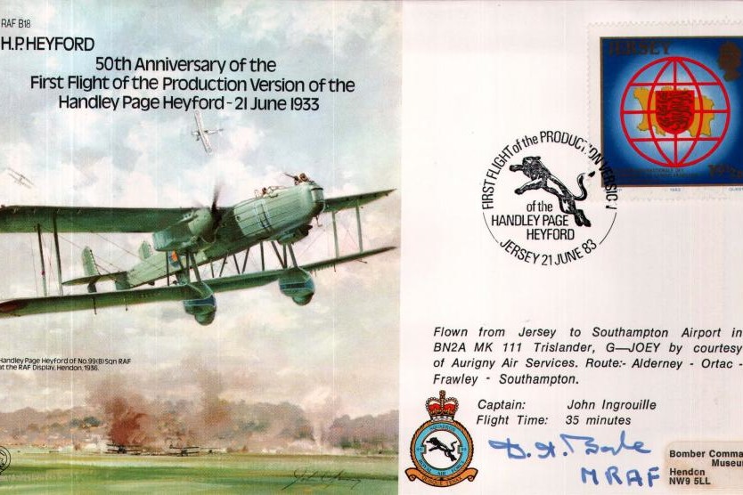 Handley Page Heyford cover Signed MRAF Sir Dermot Boyle