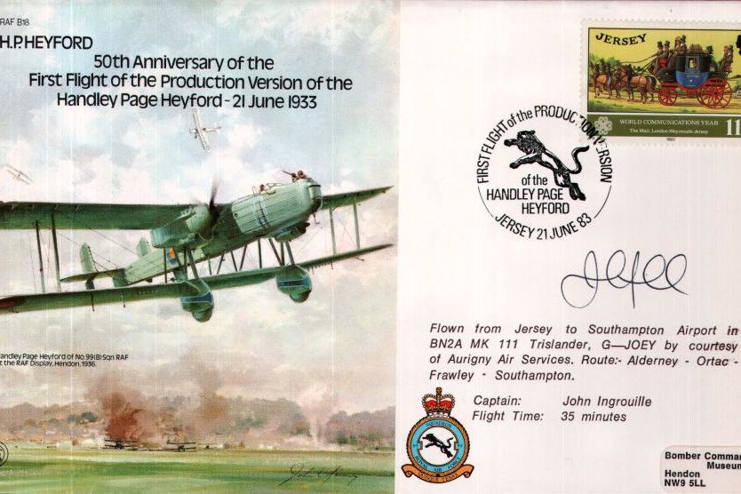 Handley Page Heyford cover Signed John Ingrouille
