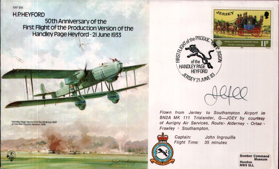 Handley Page Heyford cover Signed John Ingrouille