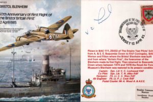 Bristol Blenheim cover Signed Sq L V C Lockwood