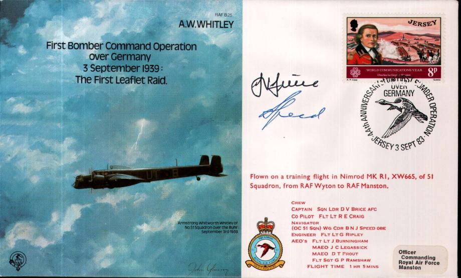 Armstrong Whitworth Whitley cover Signed Brice and Speed