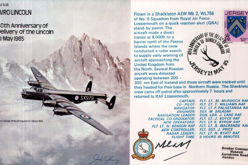 Avro Lincoln cover Pilot signed M Murdoch