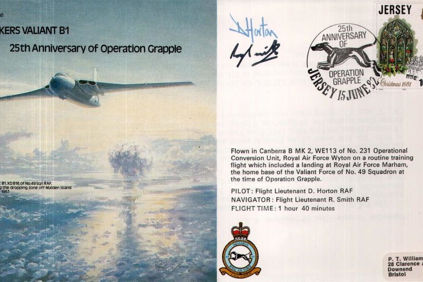 Vickers Valiant B1 cover Crew signed