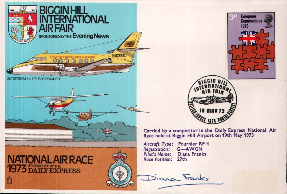 Biggin Hill Air Fair 1973 cover Sgd Diana Franks