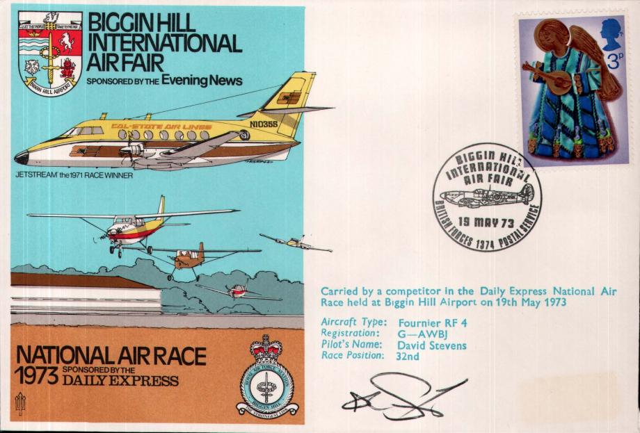 Biggin Hill Air Fair 1973 cover Sgd David Stevens