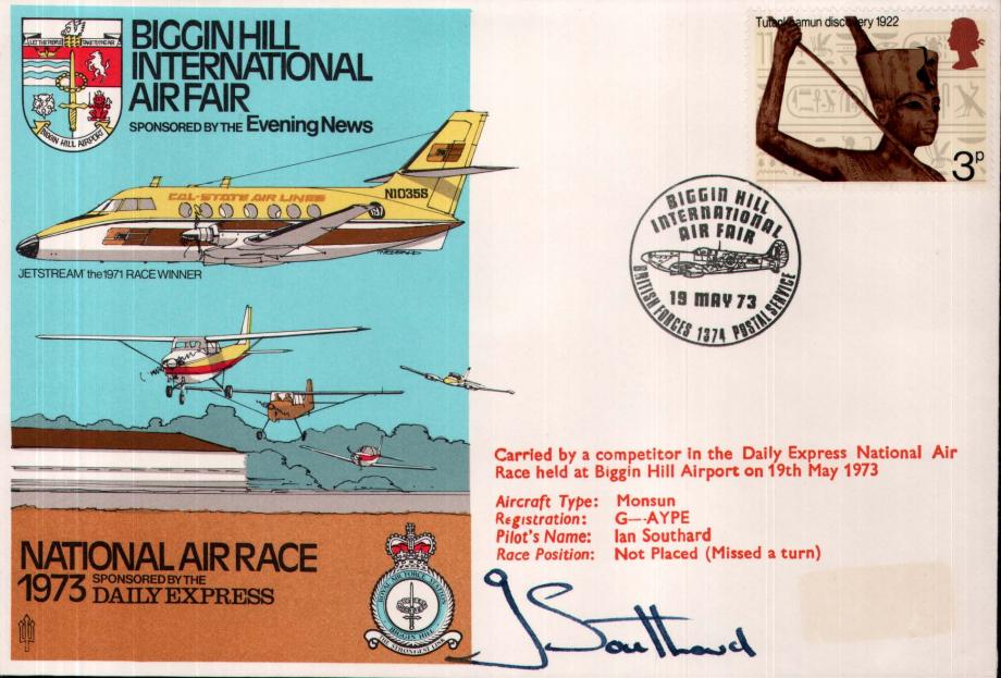 Biggin Hill Air Fair 1973 cover Sgd Ian Southard