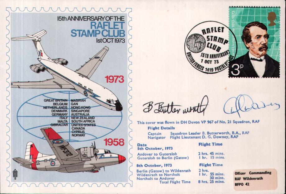 Raflet Stamp Club cover Sgd Butterworth and Downey