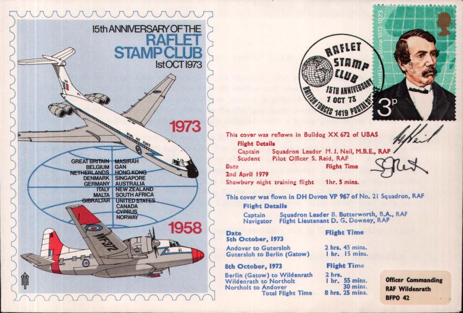 Raflet Stamp Club cover Sgd Captain