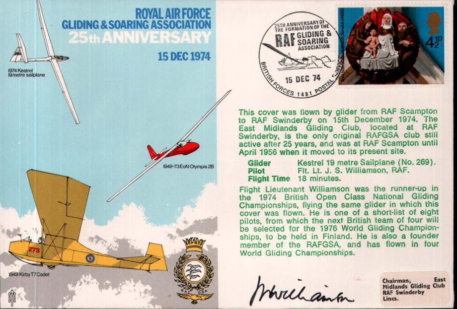 RAF Gliding cover Sgd J S Williamson