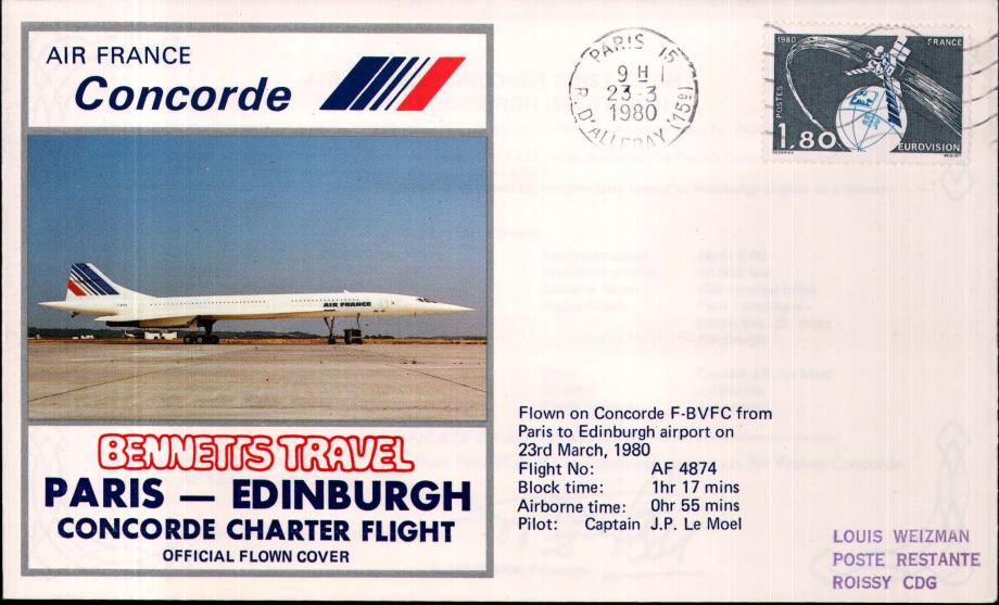 Concorde cover Paris - Edinburgh
