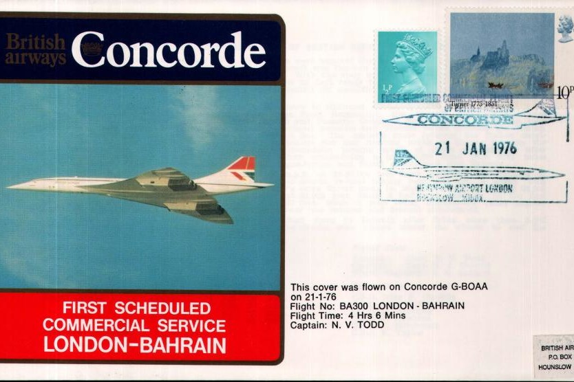 Concorde cover London-Bahrain