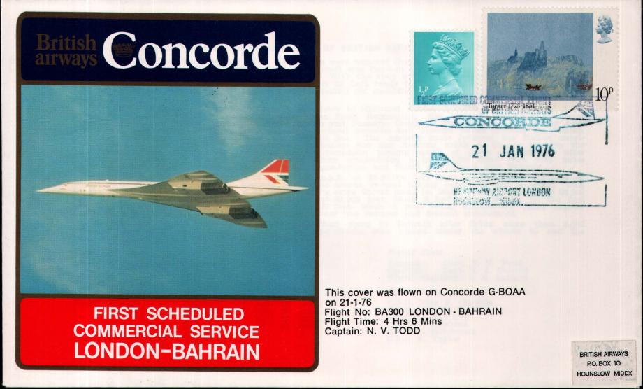 Concorde cover London-Bahrain