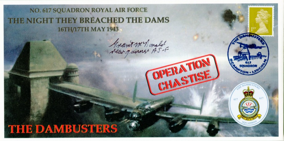 Dambusters 617 Squadron Cover Signed Grant McDonald Operation Chastise