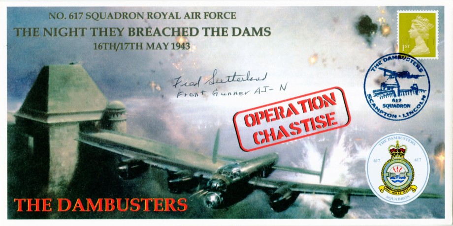 Dambusters 617 Squadron Cover Signed Fred Sutherland Operation Chastise